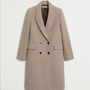 Mango coat in a dark cream color